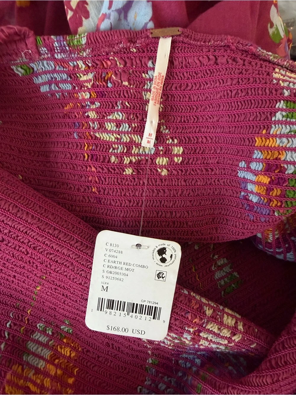 Free People Morning Glory Maxi Dress Floral Garden Handkerchief Hem Medium